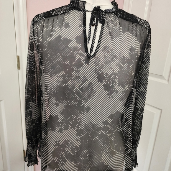 Chico's Tops - Chico's Black and Gray Patterned Blouse